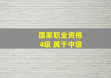 国家职业资格4级 属于中级